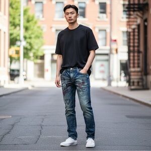 TOUGH JEANSMITH Aldrich Patchwork Straight Jeans